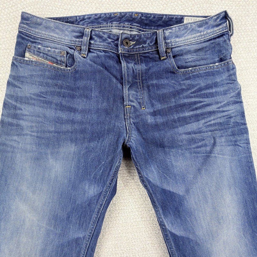 Diesel Zathan Bootcut Jeans Mens 33x32 Blue Denim Button Fly 2011 Made In Italy